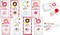 Tiny Mills 36 PACK Donuts Cards with Donuts Stampers for Valentine's Day Classroom Exchange Birthday Party Favor Prizes Valentine's Day